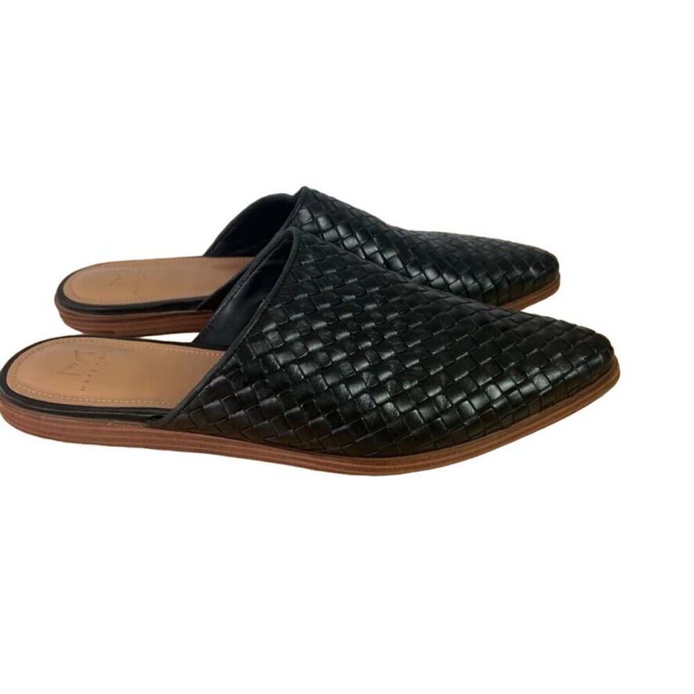 MARC FISHER Womens Black Cushioned Garren Pointed Toe Slip On Leather Mules - Picture 3 of 13